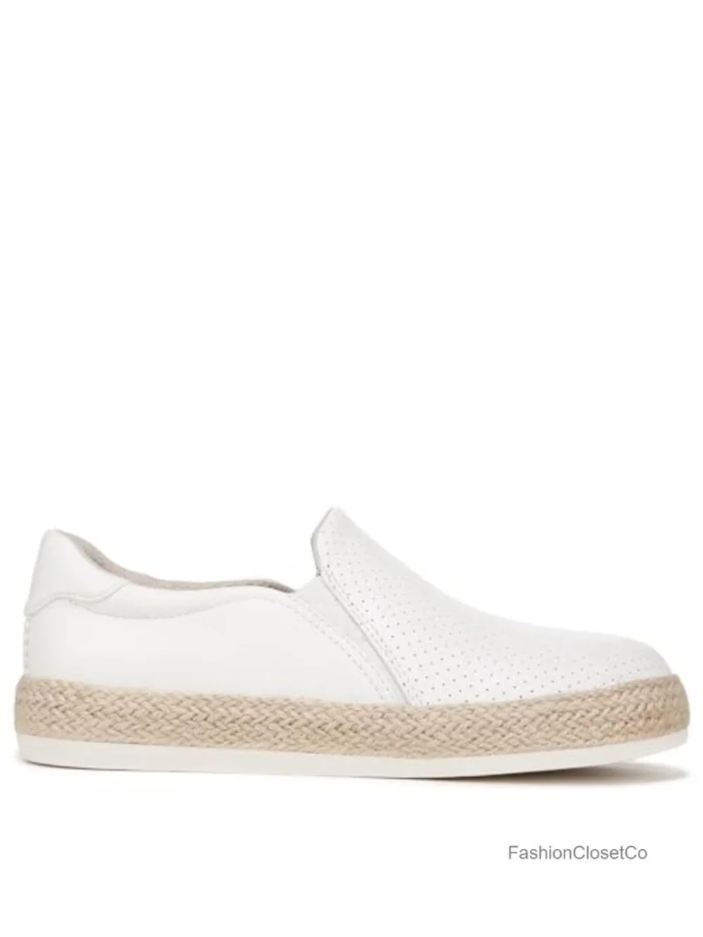 Faux Leather Slip On Espadrille Sneakers with Memory Foam Insole